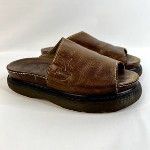 Dr Martens Platform Slides Vintage 90s Y2K Brown Leather AirWair EU 39 England